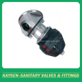 Sanitary pneumatic tank bottom diaphragm valve